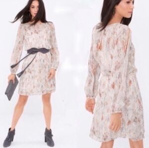 White House Black Market Geo Metallic Striped Dress Size 10 Petite